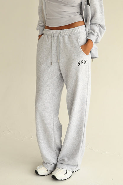Melange gray straight sweatpants
