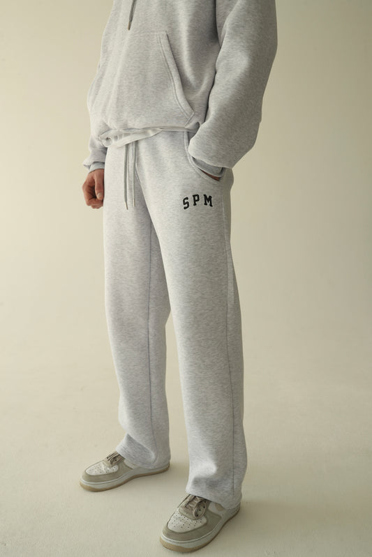 Men's Melange gray warm straight sweatpants