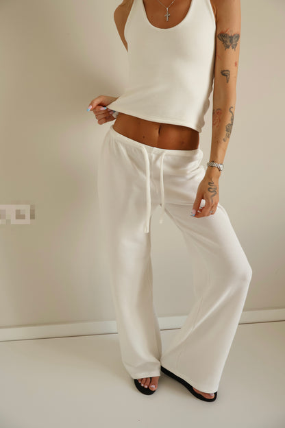 Waffle white pants