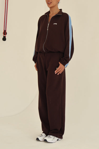 Dark brown straight sweatpants