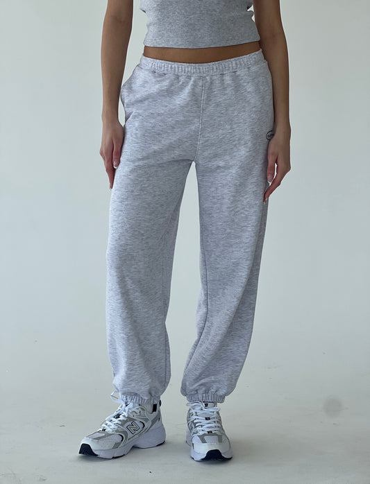 Light gray sweatpants with rubber bottoms