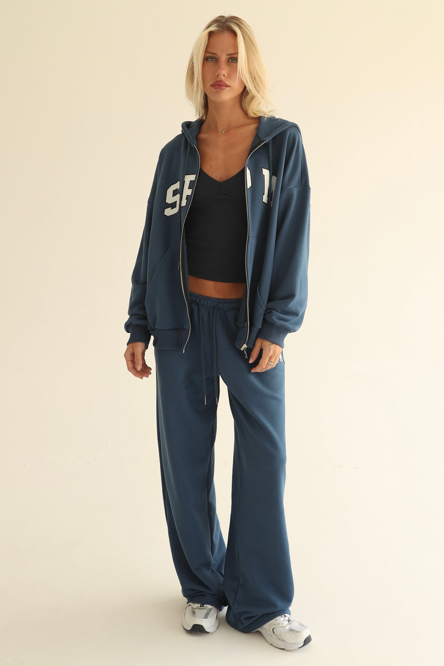 Midnight blue zip-up hoodie