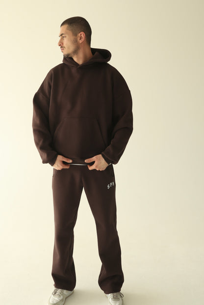 ყავისფერი დათბილული ჰუდი