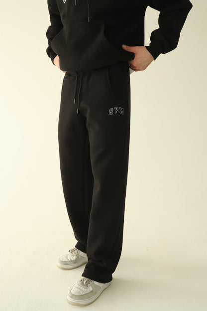 Men's Black warm straight sweatpants