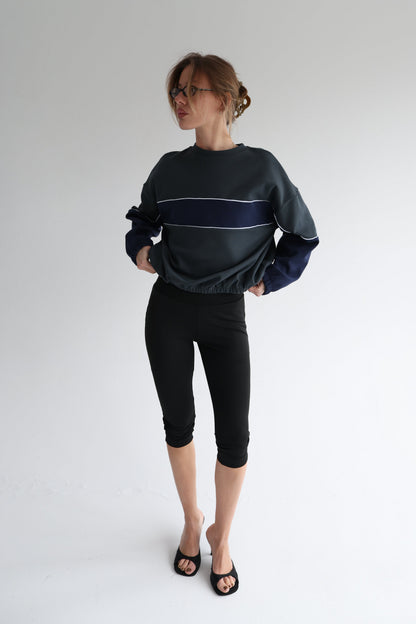 Graphite teal line sweatshirt