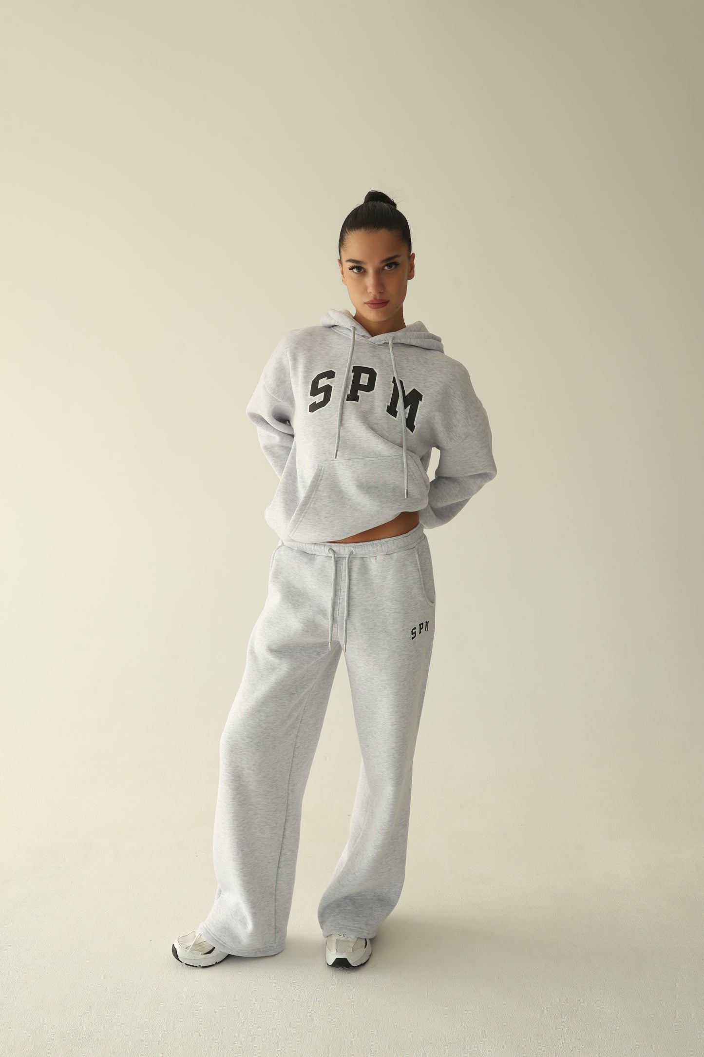 Melange gray warm hoodie