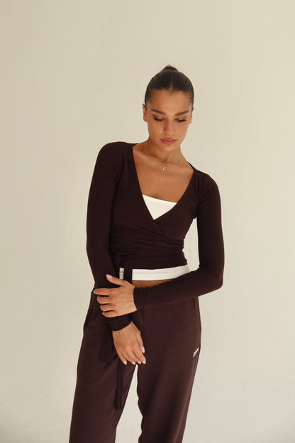 Dark brown pilates jacket