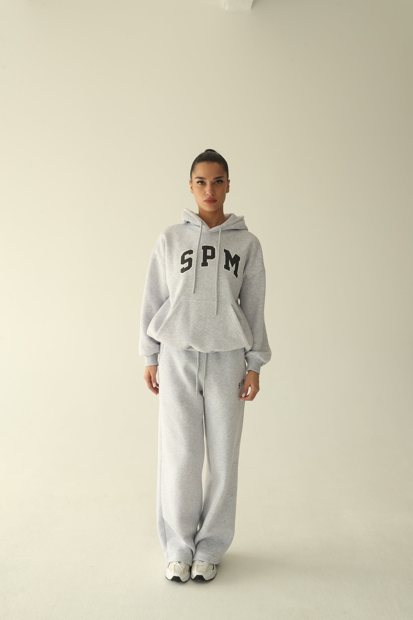 Melange gray warm hoodie