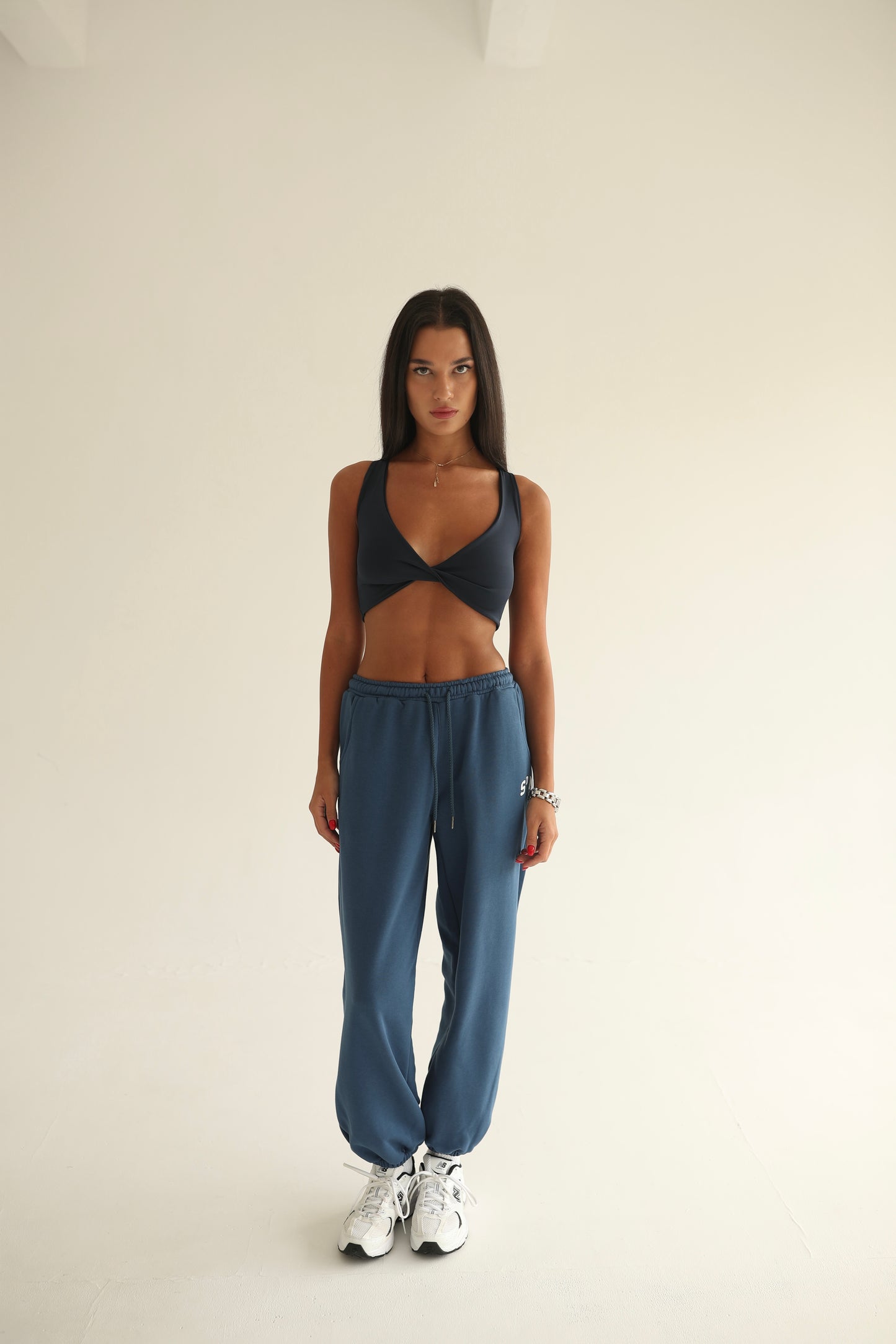 Midnight blue sweatpants with rubber bottom