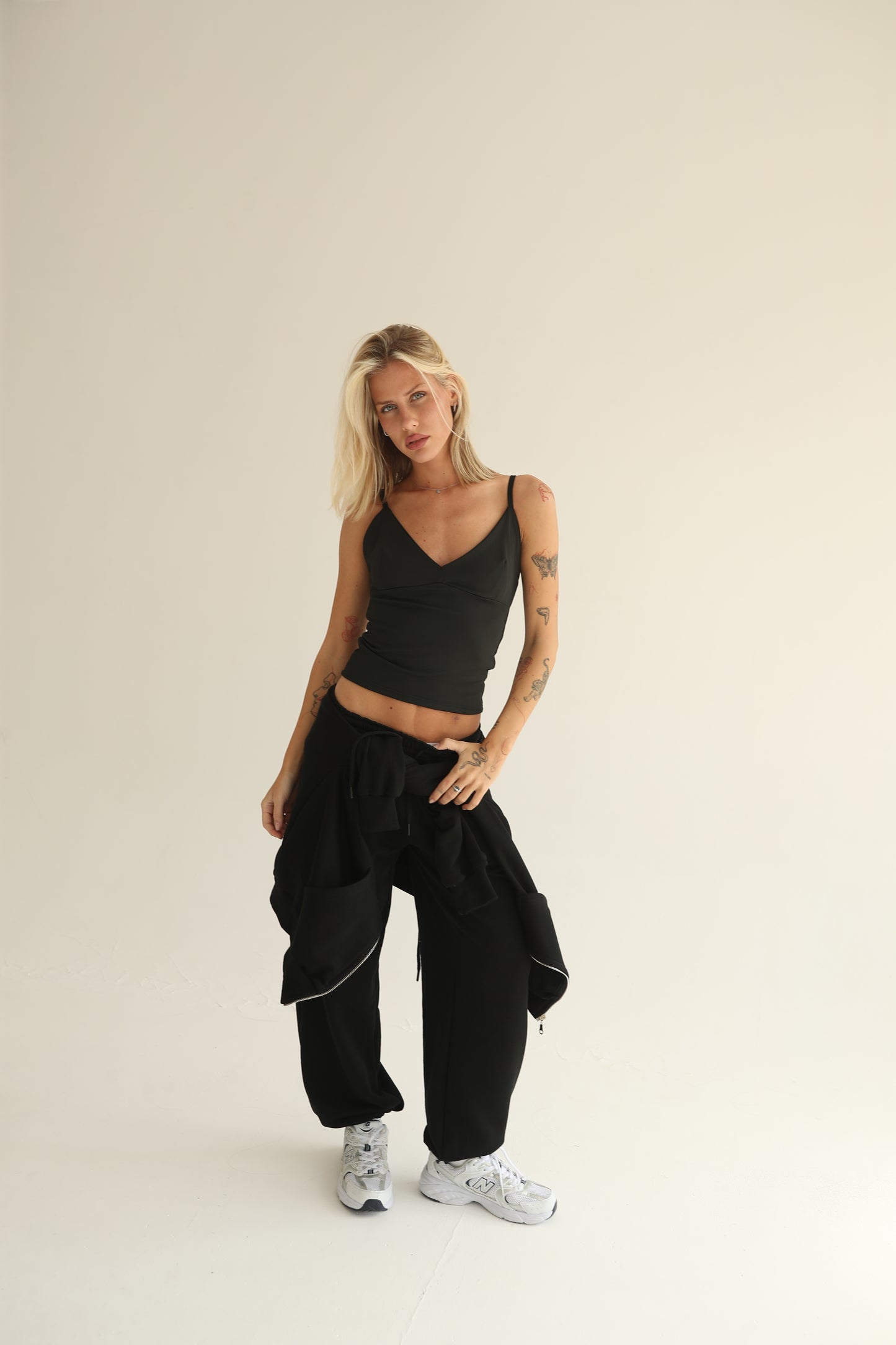 Black V neck top