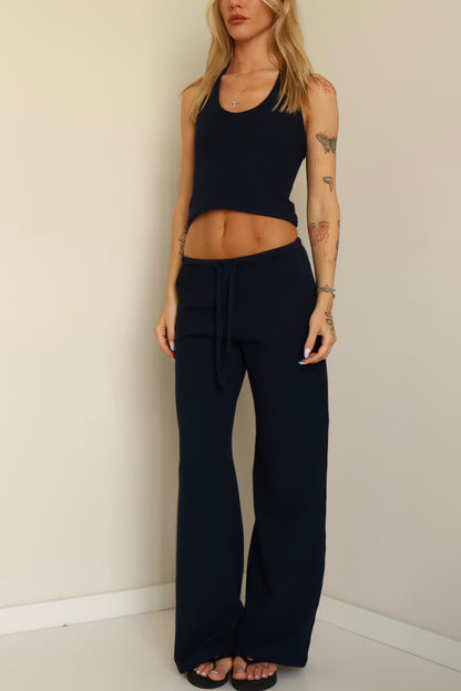 Waffle navy blue pants