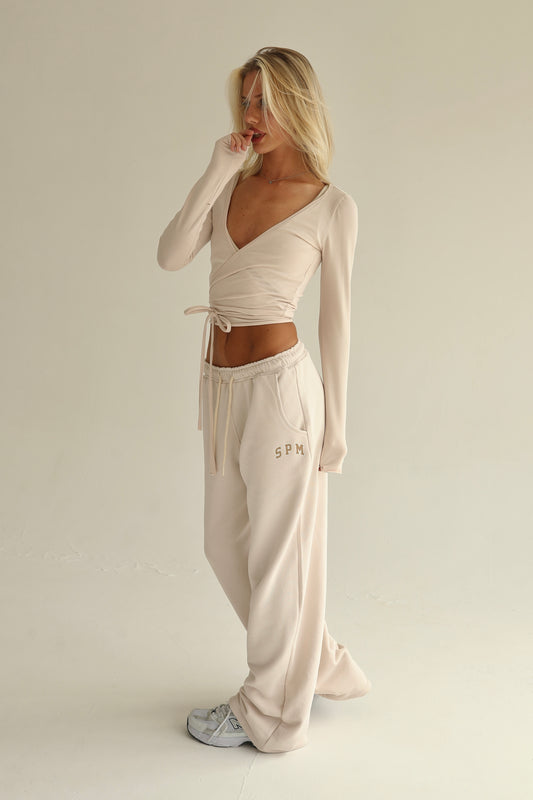 Vanilla cream straight sweatpants