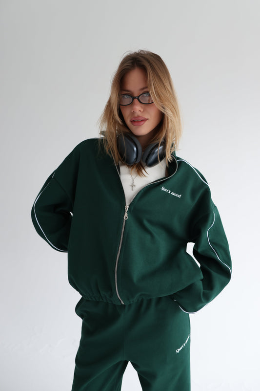 Forest green line track jacket