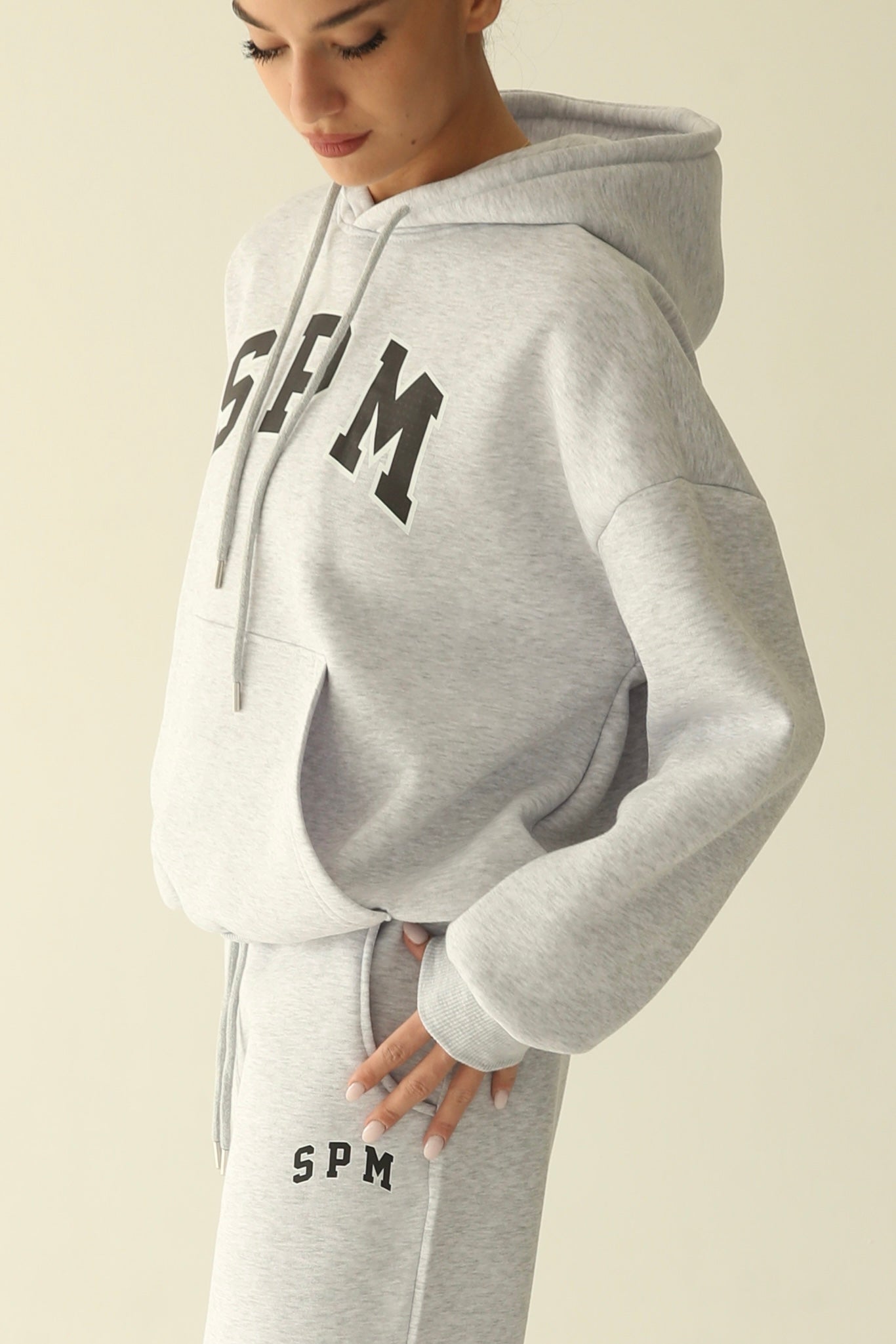 Melange gray warm hoodie