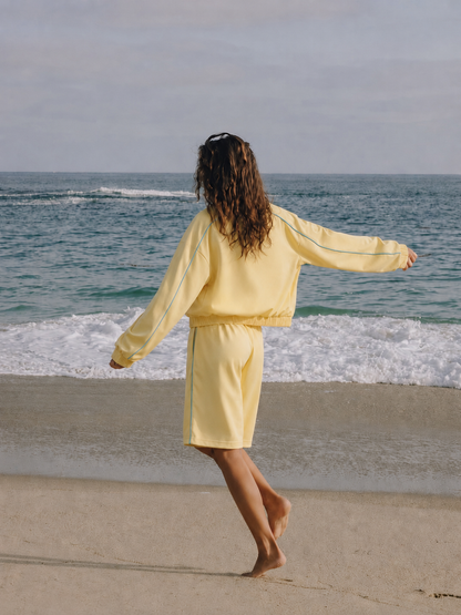 Baby yellow oversize line shorts