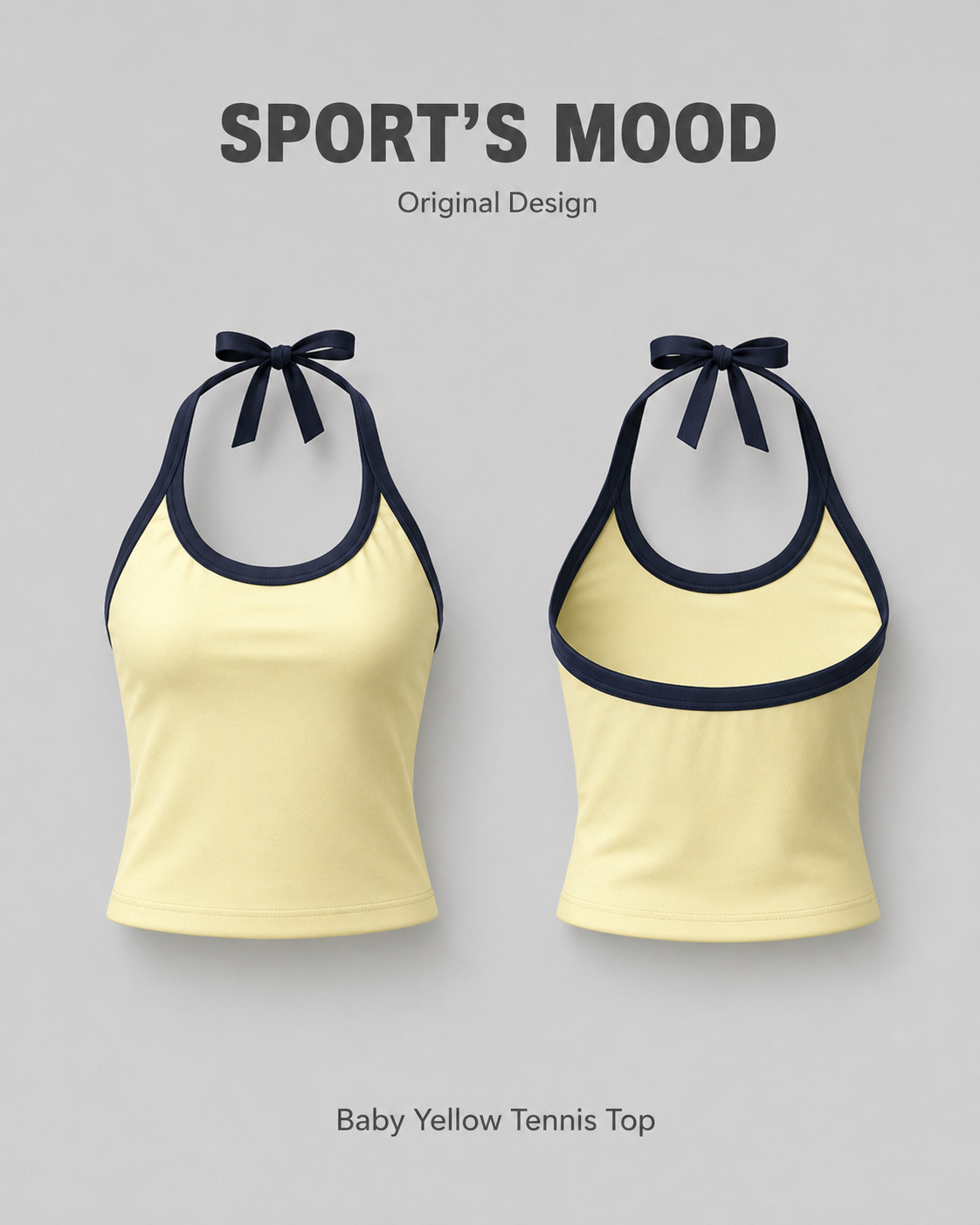Baby yellow tennis top with blue line