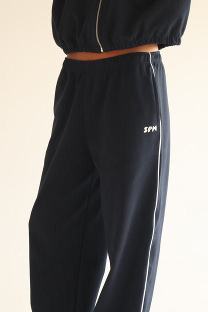 Dark blue straight line sweatpants