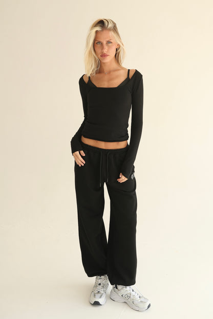 Black sweatshirts with rubber bottom