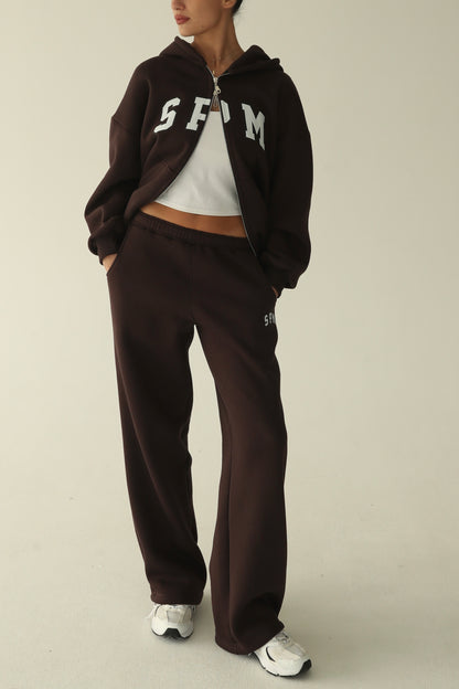 ყავისფერი დათბილული სწორი შარვალი