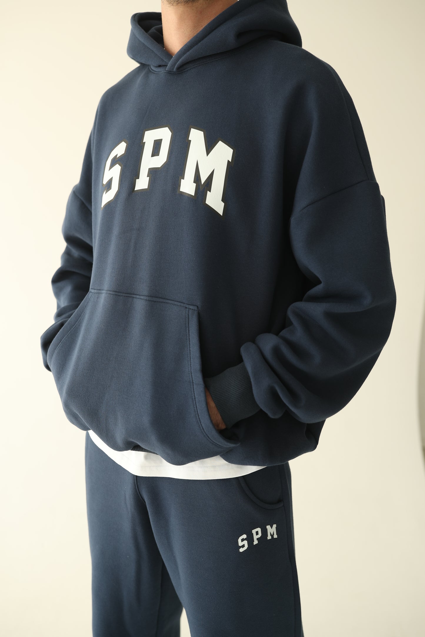 Men's Navy blue warm oversize hoodie
