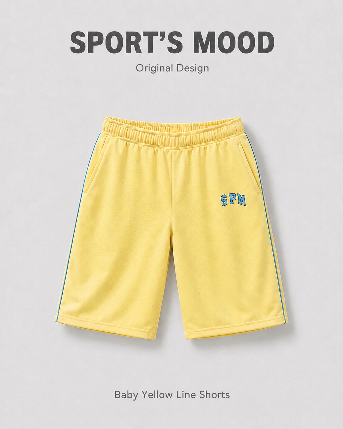 Baby yellow oversize line shorts