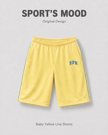 Baby yellow oversize line shorts