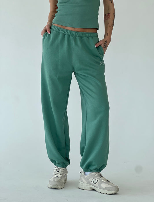 Menthol sweatpants with rubber bottoms