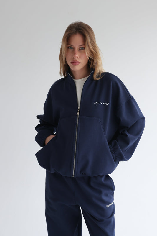 Navy blue air track jacket