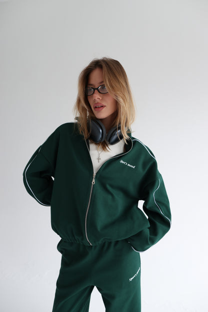 Forest green line track jacket