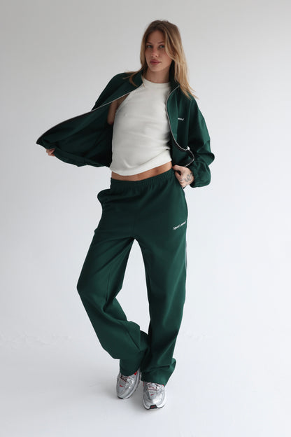 Forest green straight line sweatpants
