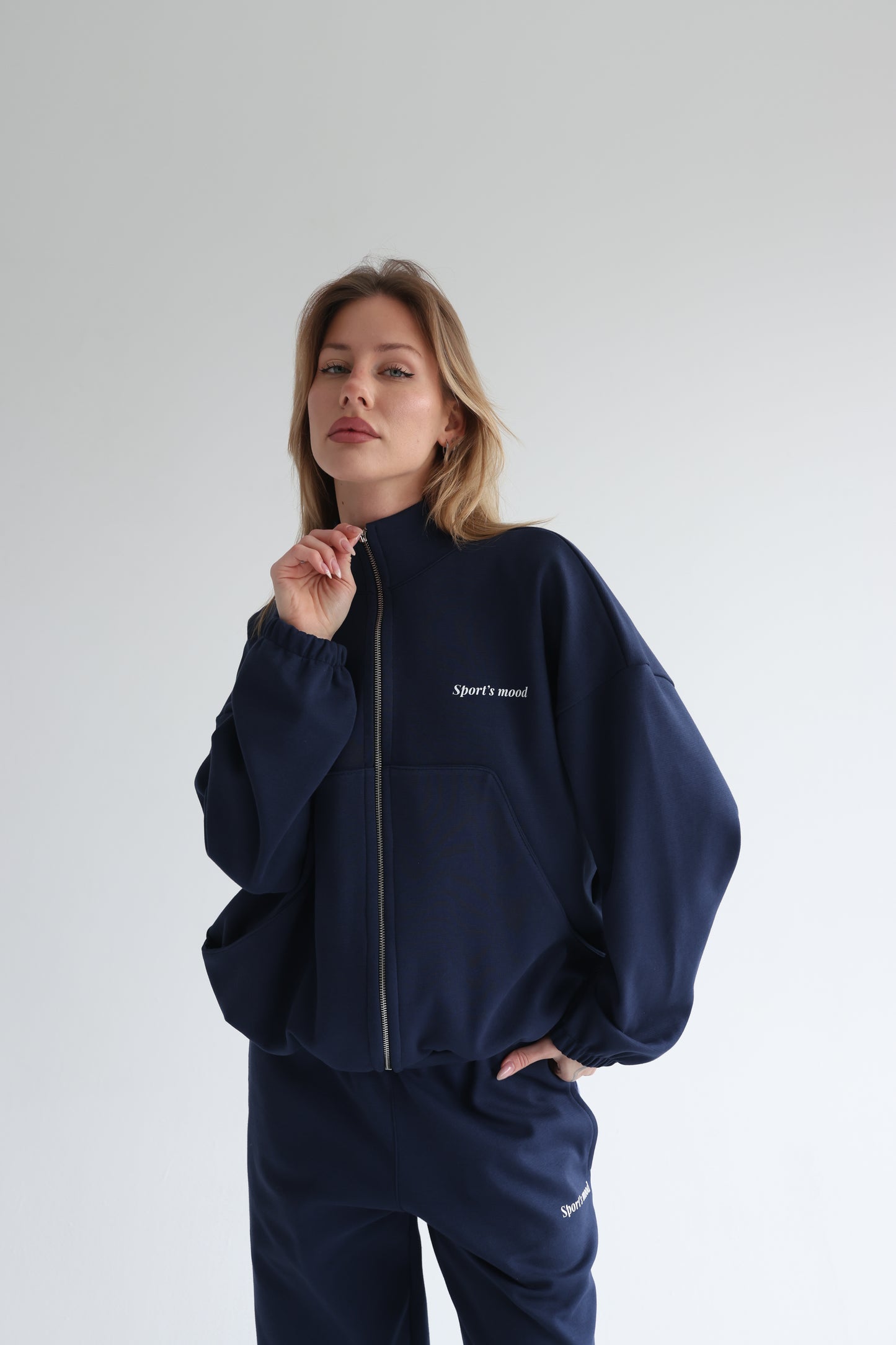 Navy blue air track jacket