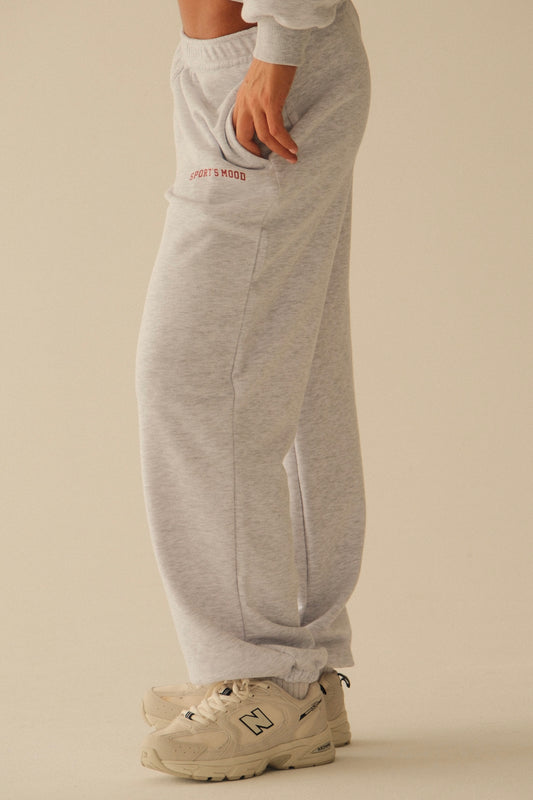 Light gray sweatpants with rubber bottom