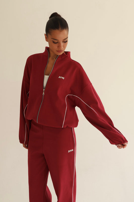 Cherry arc line track jacket