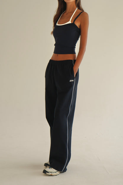 Dark blue straight line sweatpants