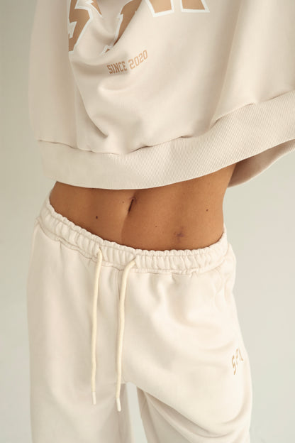 Vanilla cream V neck sweatshirt