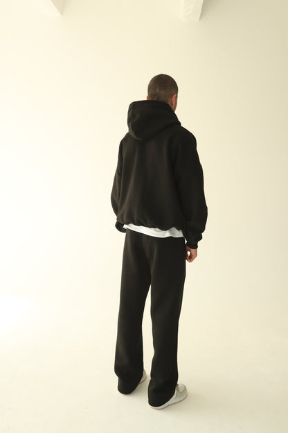 Men's Black warm straight sweatpants