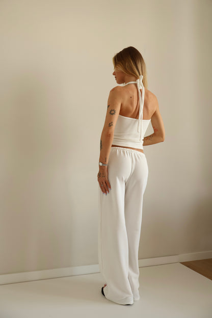 Waffle white pants