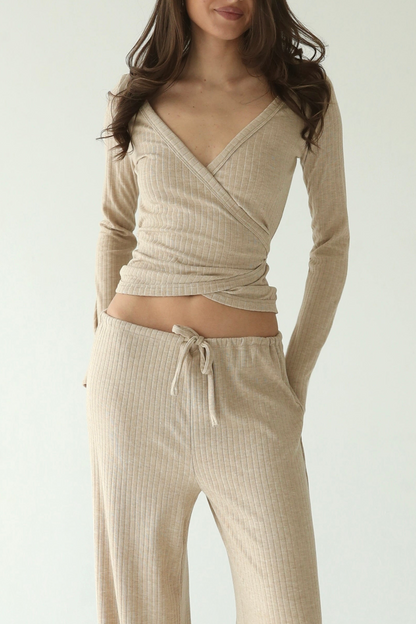 Vanilla cream ribbed cotton cardigan