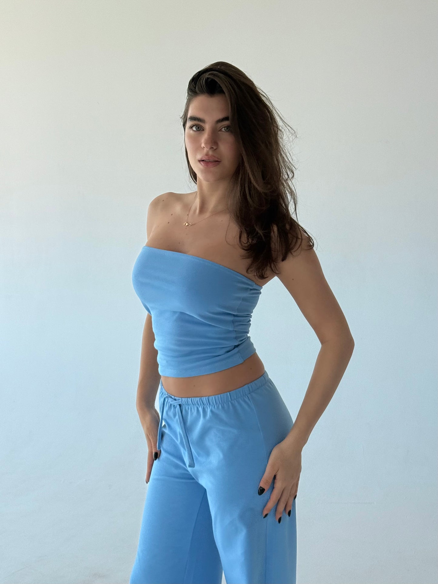 Baby blue tube top