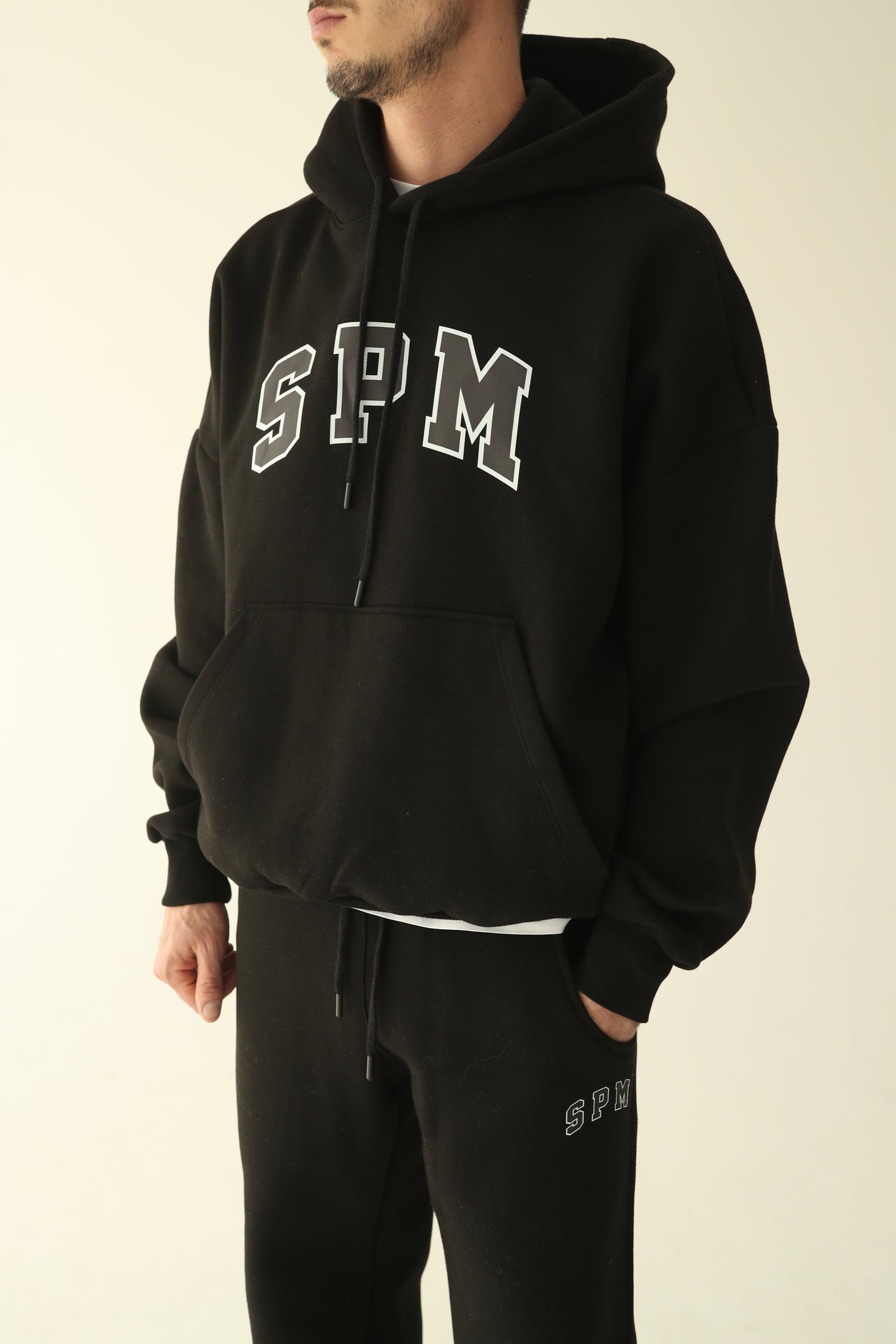 Men's Black warm oversize hoodie