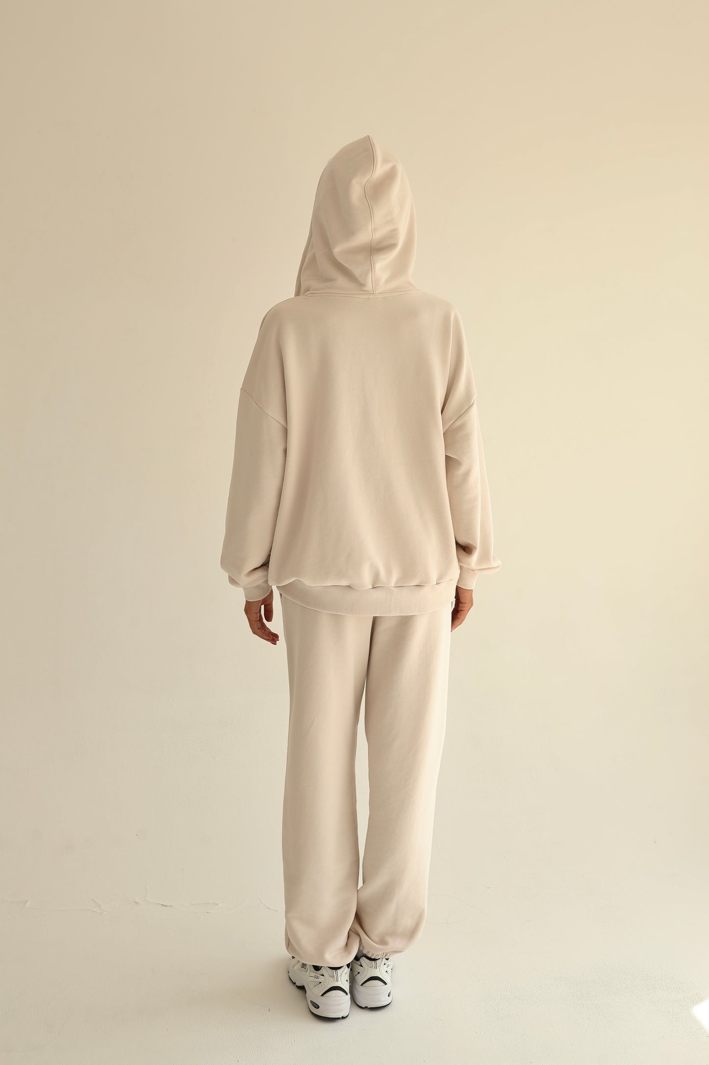 Vanilla cream zip-up hoodie