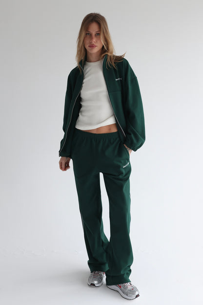 Forest green straight line sweatpants