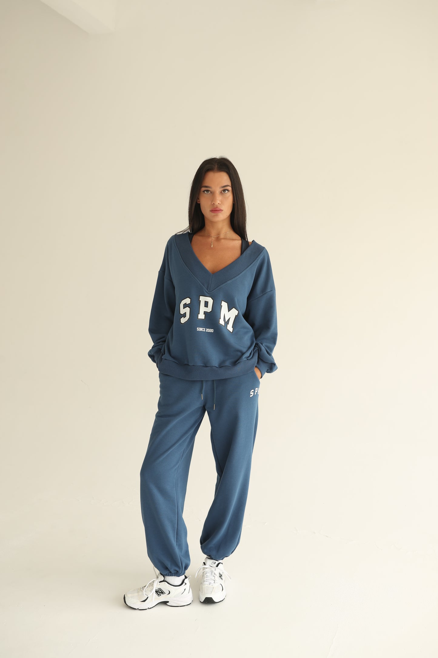 Midnight blue V neck sweatshirt