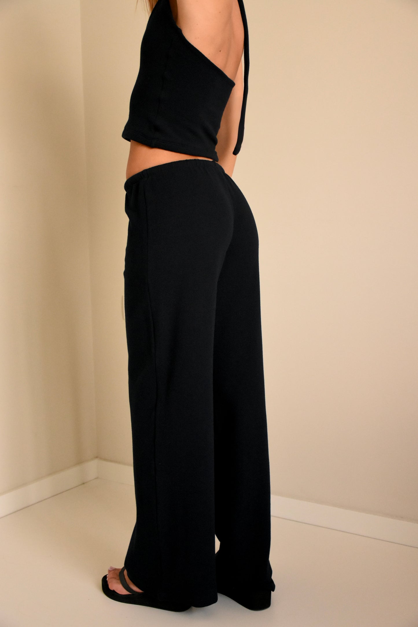 Waffle black pants