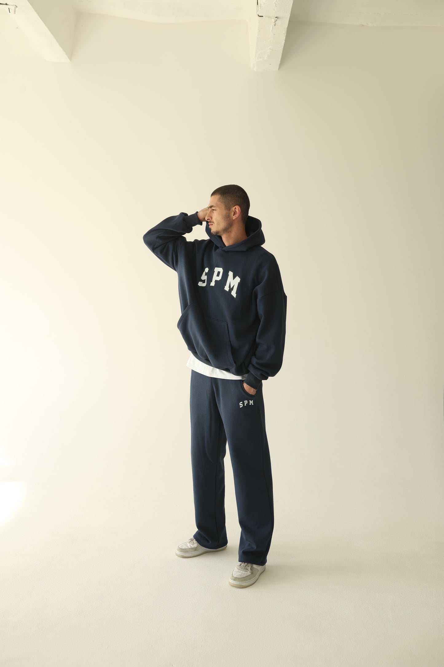 Men's Navy blue warm straight sweatpants