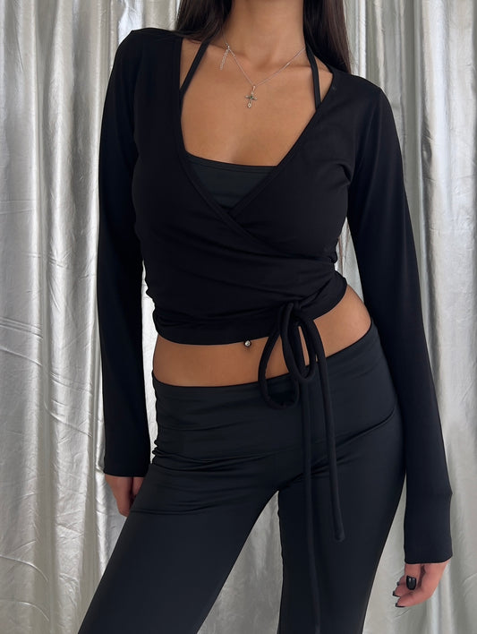 Black V neck cardigan