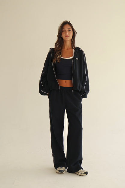 Dark blue straight line sweatpants