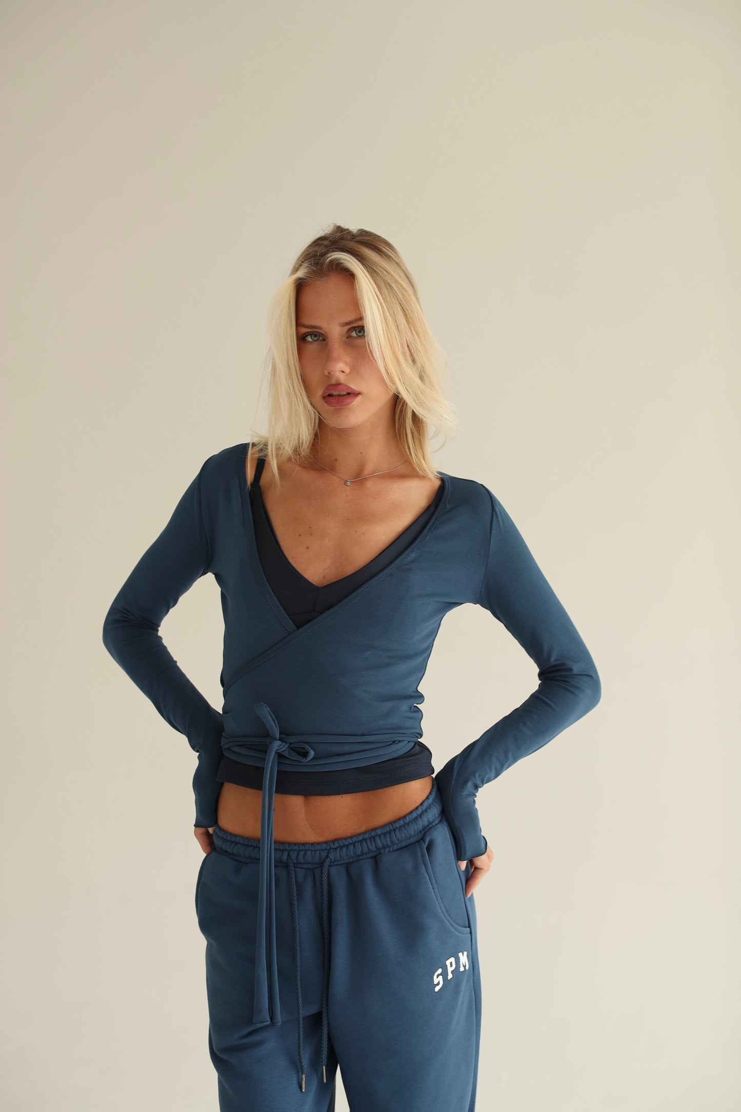 Midnight blue pilates cardigan