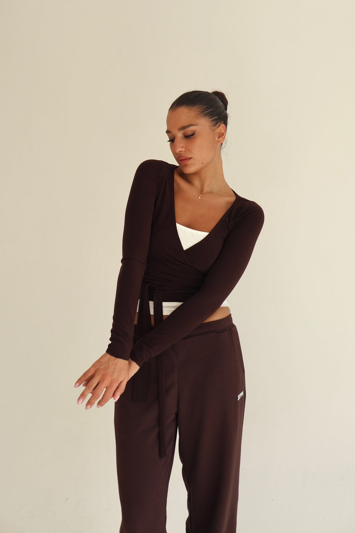 Dark brown pilates jacket