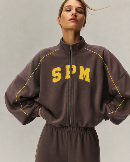 Soft brown line track jacket